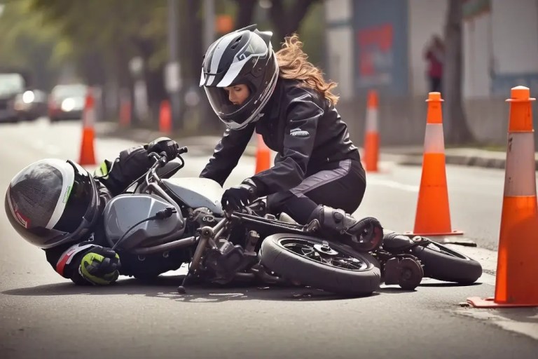mujeres que se caen de la moto